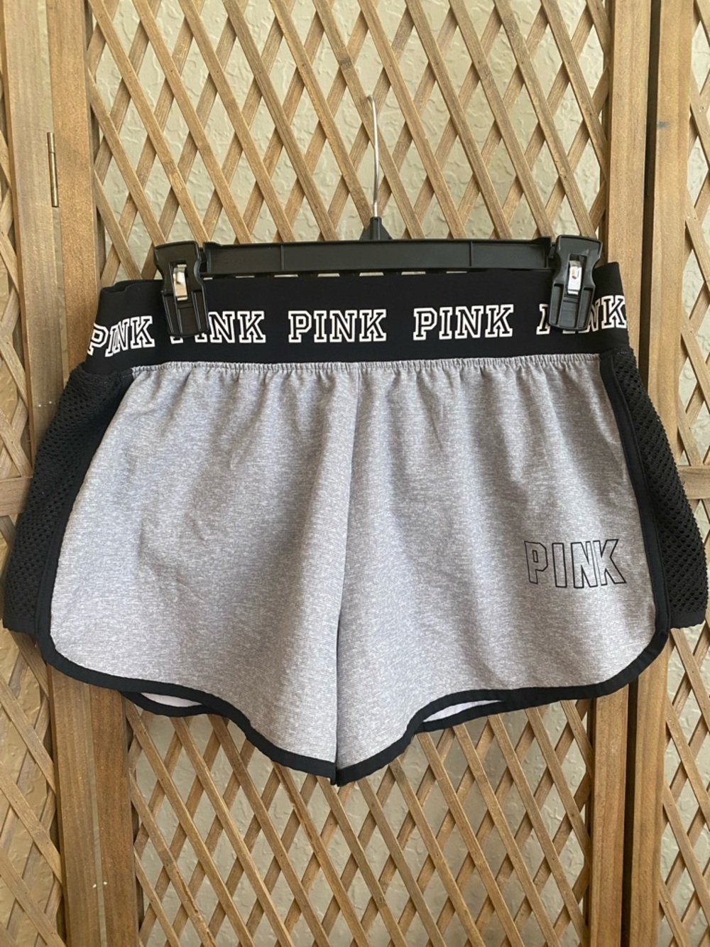 PINK Victoria's Secret Gray Athletic Shorts with Black Waistband